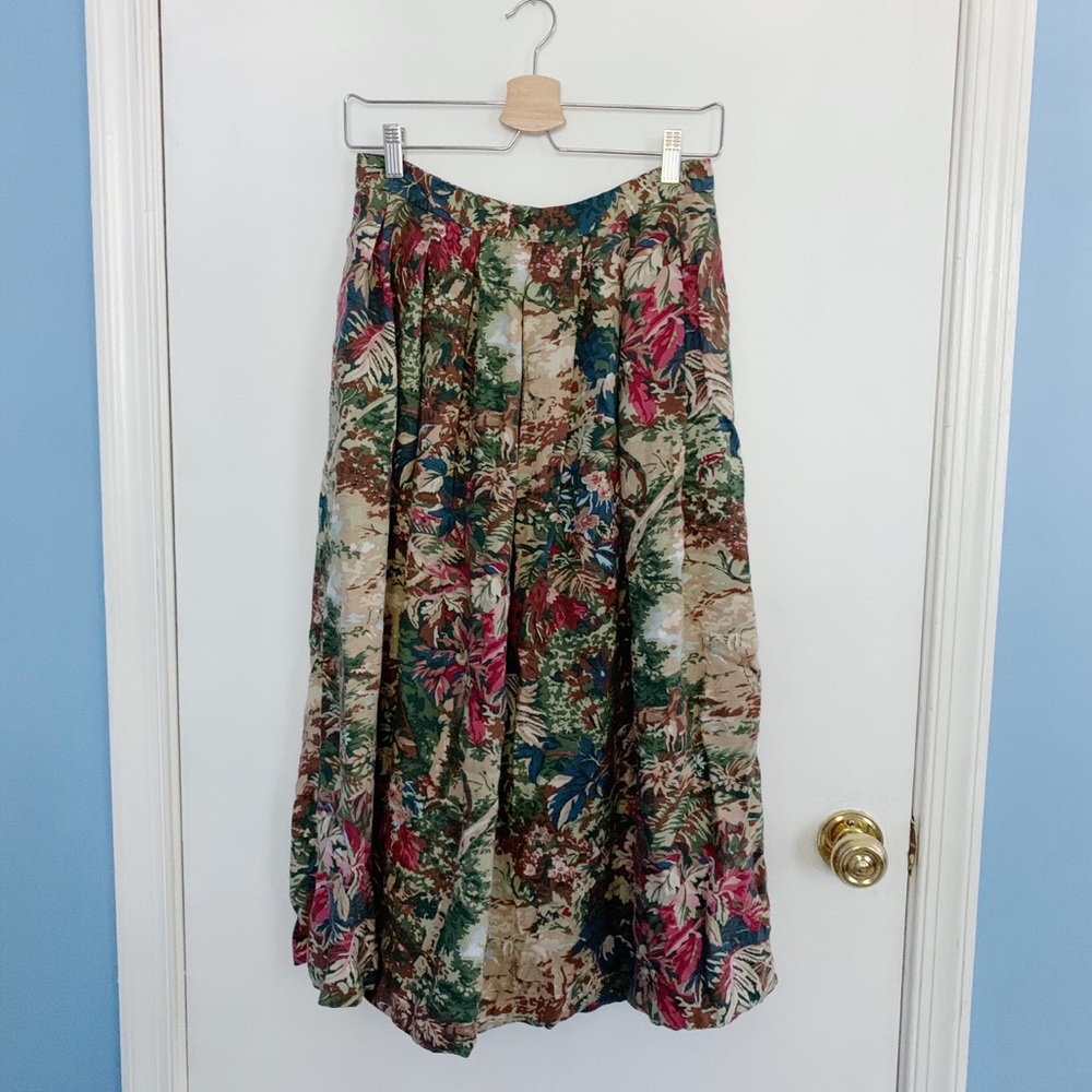 Vintage 80s Woodland Cottagecore Maxi Skirt